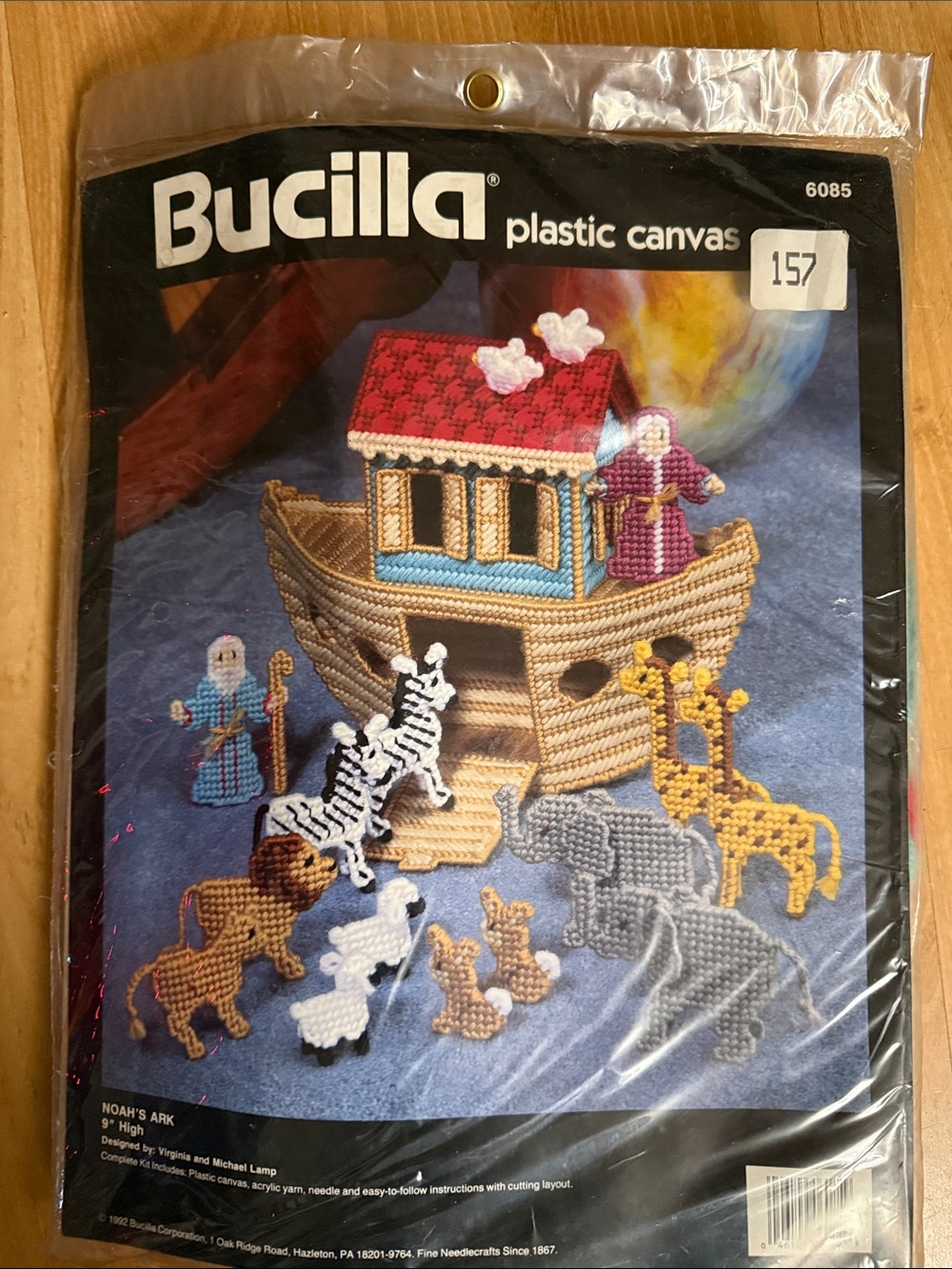 Bucilla Plastic Canvas Noah's Ark Set with Red Roof and Blue Trim